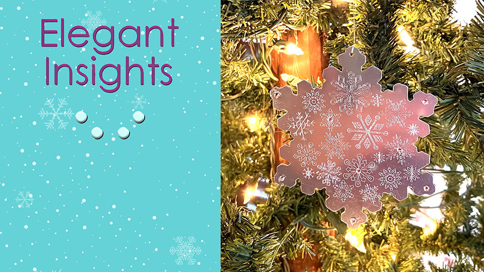 A split image with two distinct sections. The left side features a light blue background with scattered white snowflakes and small dots, evoking a snowy atmosphere. Centered text in bold<h3 style=
