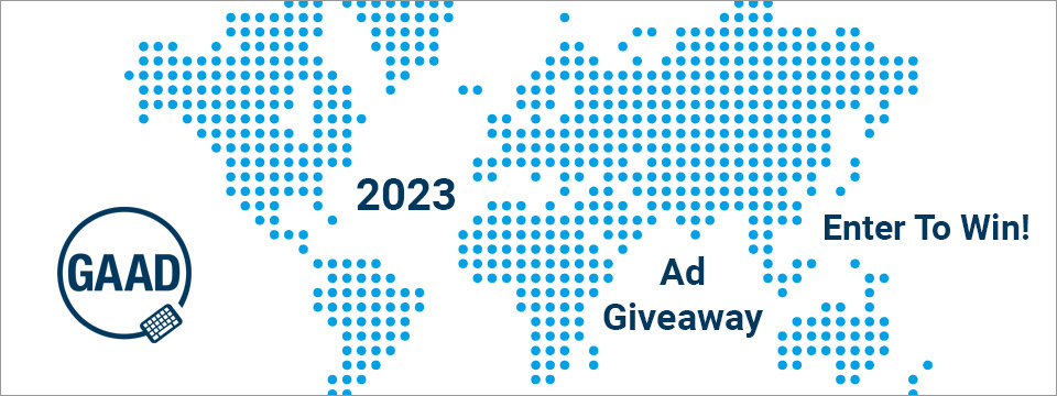 Global Accessibility Awareness Day logo. 2023 Ad Giveaway! Enter To Win!